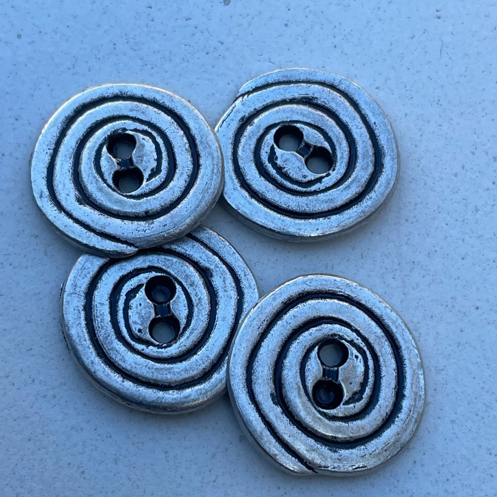 Vintage Silver Spiral Design Buttons